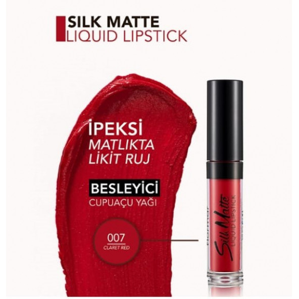 Flormar Silk Matte Liquid Lipstick Likit Ruj 007 Claret Red - Resim 4
