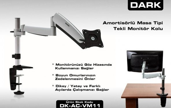 DK-AC-VM11 Monitör Destekli Amortisörlü Masa Tipi Ergonomik