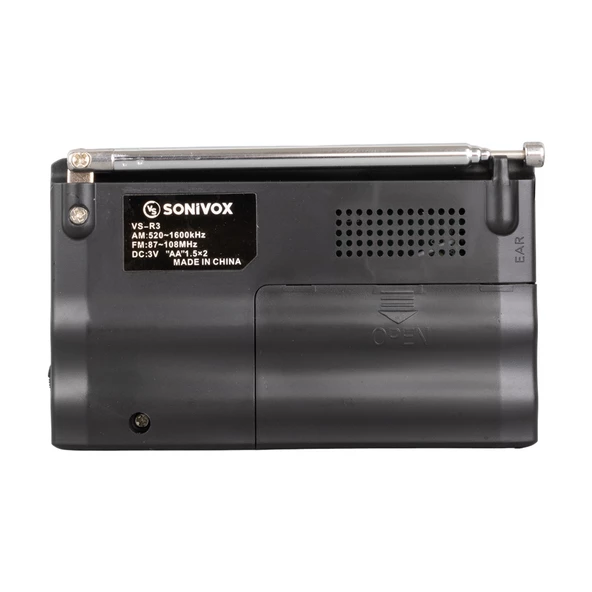 SONIVOX VS-R3 SİYAH RENK CEP TİPİ ANALOG FM RADYO - Resim 2