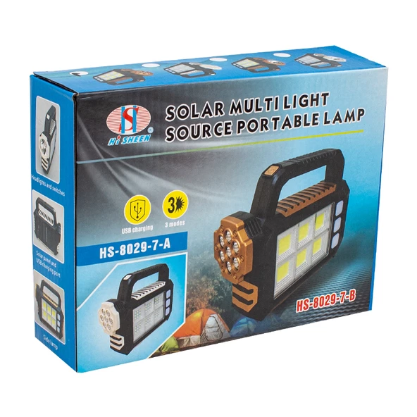 POWERMASTER HS-8029-7-A 3 ÇALIŞMA MODLU 54 SMD LEDLİ TAŞINABİLİR SOLAR LAMBA - 3