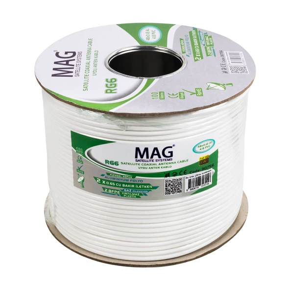 MAG RG59 FA MİNİ DUAL BİTİŞİK 48 TEL ANTEN KABLOSU (100 METRE) - 2