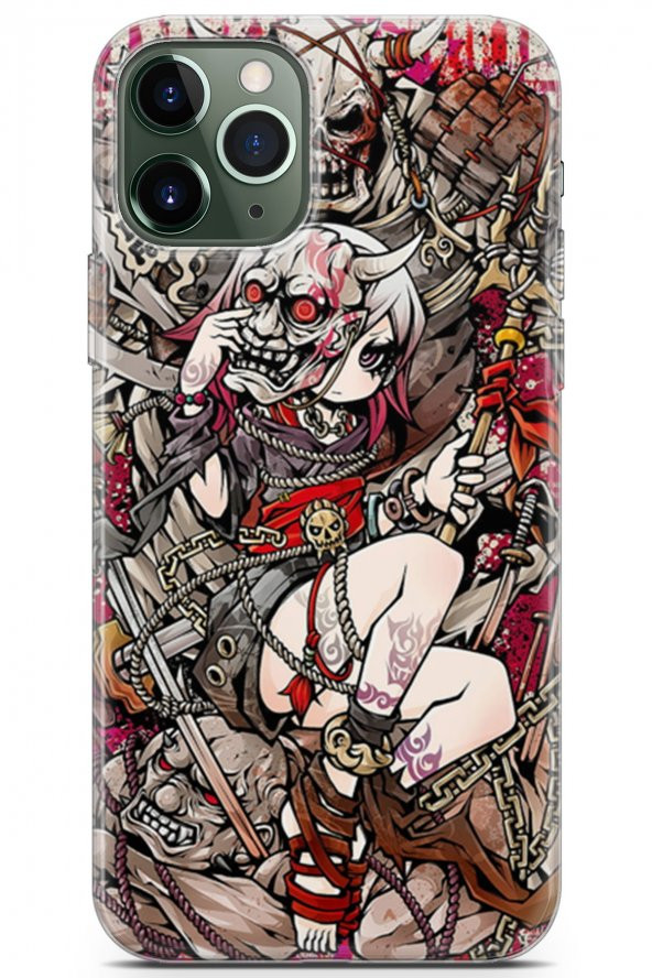 Apple iPhone 11 Pro Max Kılıf Orijinal Seri Anime 07 All Right Desenli Kılıf Beyaz