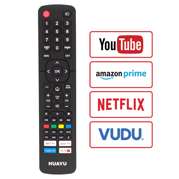 HUAYU URC1530 HISENSE NETFLIX-YOUTUBE-AMAZON TUŞLU AMBALAJLI LCD LED TV UNIVERSAL KUMANDA