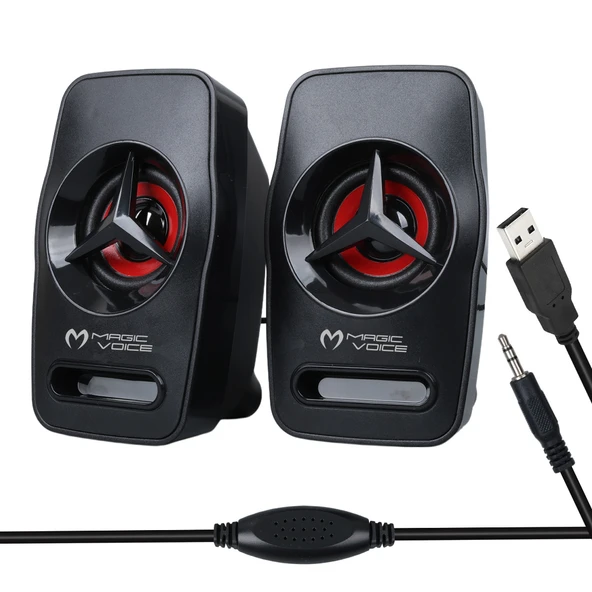 MAGICVOICE T-19 1+1 USB PC MİNİ HOPARLÖR - SPEAKER (2*3 WATT - 4 OHM)