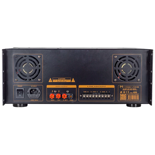 MAGICVOICE MV-1215 USB BT UK RMS200W MAX 1600W 6 ZON +99DSP+4-16 70 100 V TRAFOLU MIXER KÜP ANFİ - Resim 3