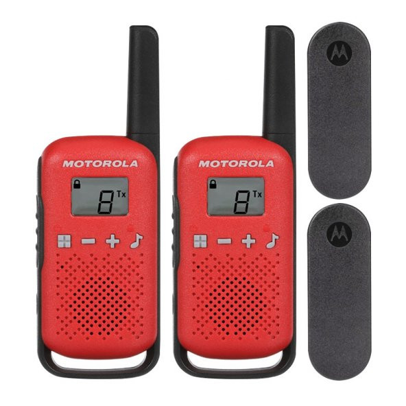 MOTOROLA TLKR-T42 PMR446 EL TELSİZİ 3LÜ PAKET 4 KM MEZİLLİ 8 KANAL (3 ADET İNCE PİL)