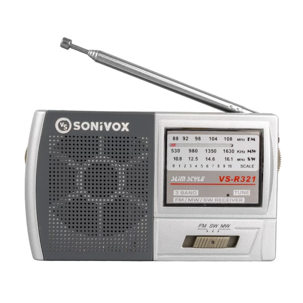 SONIVOX VS-R321 GÜMÜŞ RENK CEP TİPİ ANALOG FM RADYO