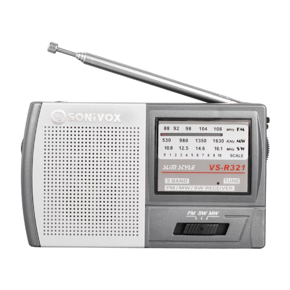 Sonivox VS-R321 Mini FM Radyo Gri