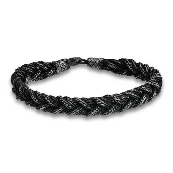 Gümüş Kazaziye Örgü Bileklik  SL5180