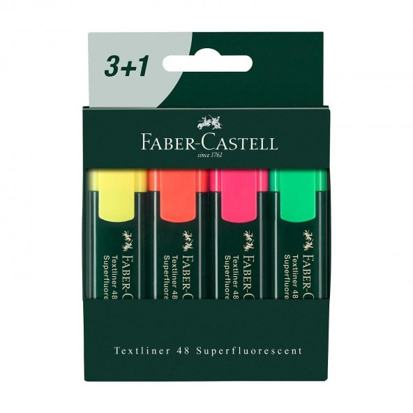 Faber-Castell Textliner 48 Fosforlu Kalem 3+1
