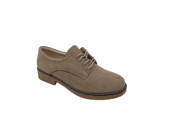 Zerhan 2401 Kadın Kum Bağcıklı Oxford Süet Ayakkabı - 3