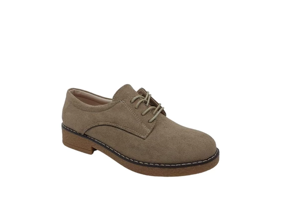 Zerhan 2401 Kadın Kum Bağcıklı Oxford Süet Ayakkabı - 2