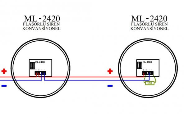 Mavigard ML-2420 24V DC Konvansiyonel Kırmızı Elektronik Flaşör Siren - 2