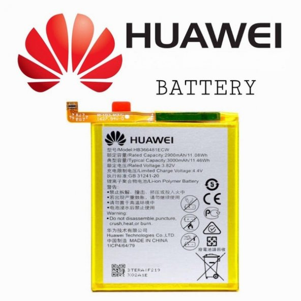 Day Huawei Ascend P9 HB366481ECW 3000 mAh Batarya Pil Orijinal Uzun Ömürlü Yüksek Kapasite