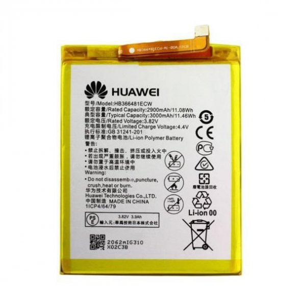 Day Huawei Enjoy 8 (HB366481ECW) 3000 mAh Batarya Pil Orijinal Uzun Ömürlü Yüksek Kapasite