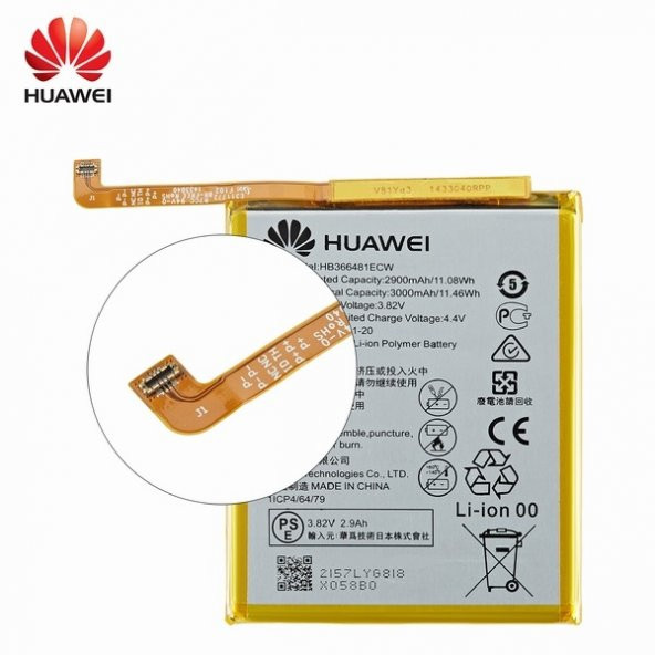 Day Huawei Honor 8 HB366481ECW 3000 mAh Batarya Pil Orijinal Uzun Ömürlü Yüksek Kapasite