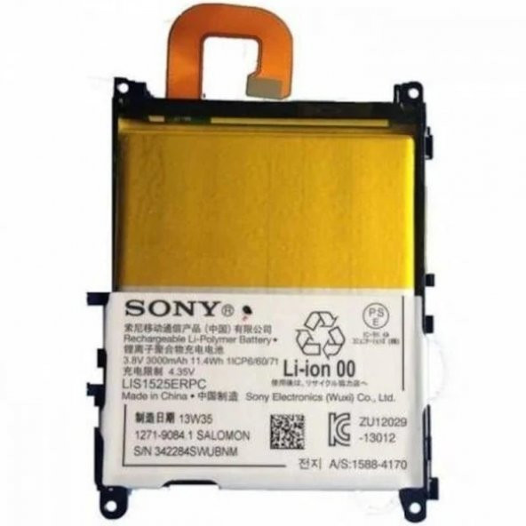 Day Sony Xperia Z1 L39h için Sony LIS1525ERPC 3000 Mah Batarya Pil