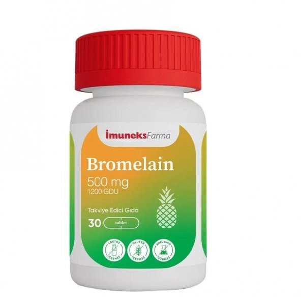 Imuneks Farma Bromelain 500 mg Takviye Edici Gıda 30 Tablet