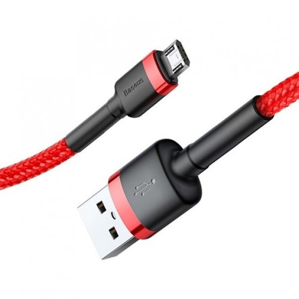 Baseus Cafule Micro USB 2.4A Kablo 1m Samsung s6 Uyumlu - Kırmızı/kırmızı CAMKLF-B09