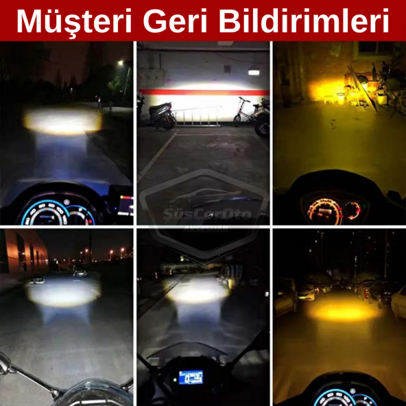 Otomobil Araç Motosiklet Mercekli Far Ampulü Led Far Çift Renk Sarı-Beyaz CSP Led Lamba Delici Yayıcı S2 Uzun Kısa 1 Adet BA20D H6 - 5