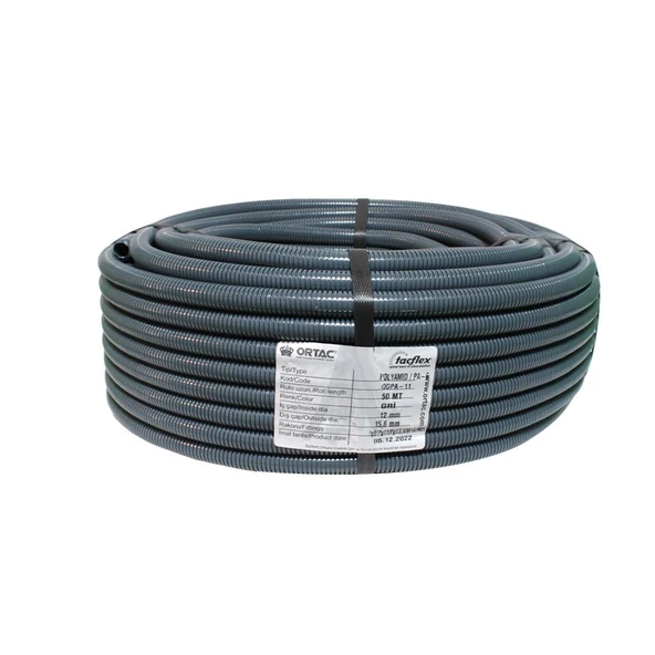 ORTAÇ PG-11 OGPA-11 POLYAMİD GRİ SPİRAL BORU ( 50 Metre )