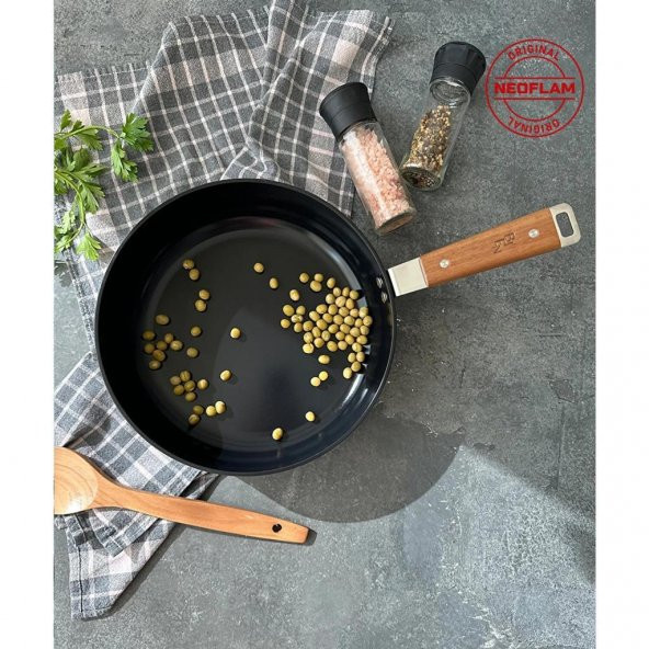 NEOFLAM BIEN ALÜMİNYUM DÖKÜM WOK TAVA  SİYAH 24 CM - 5