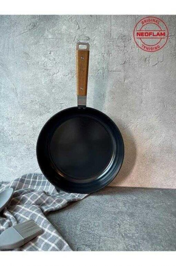 NEOFLAM BIEN ALÜMİNYUM DÖKÜM WOK TAVA  SİYAH 24 CM - 7