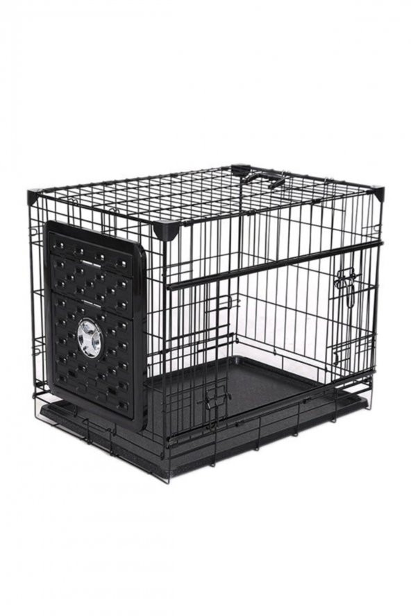 Flip Katlanır Kapılı Köpek Kafesi Siyah 76x53x61h Cm - 2