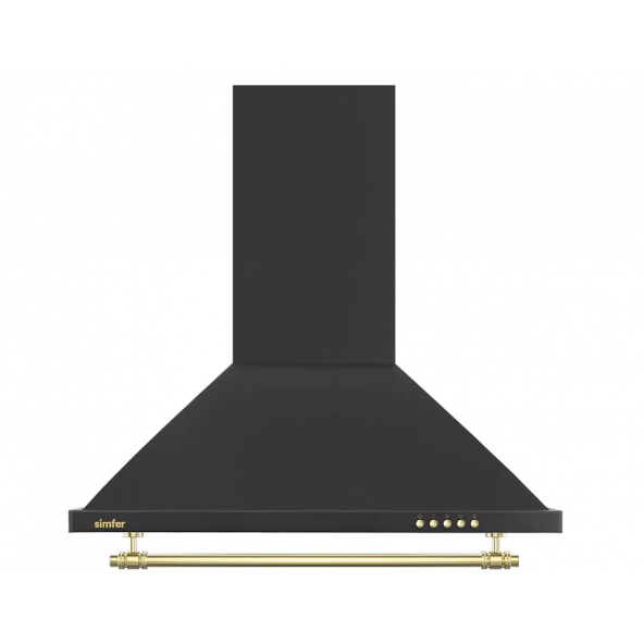 Simfer 9612 Siyah Rustik Cam Davlumbaz