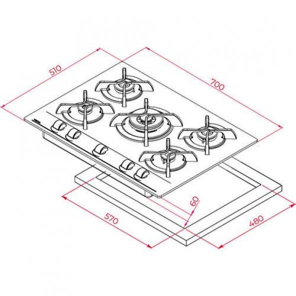 Teka Gbc 75030 Kbc Wh (E5) Beyaz Cam Ankastre Ocak - 9