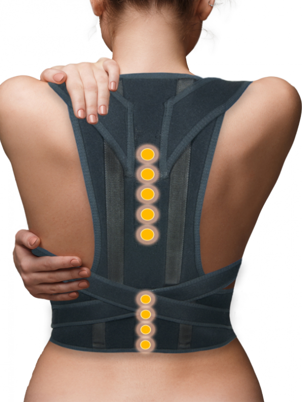 Yenilikçi Tasarım Unisex Siyah Balenli Manyetik Duruş Düzeltici Dik Duruş Korsesi ürün görseli 1