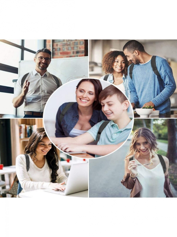 Yeni Nesil Dik Duruş Korsesi Kamburluk Önleyici Terletmez Korse Unisex Siyah ürün görseli 1