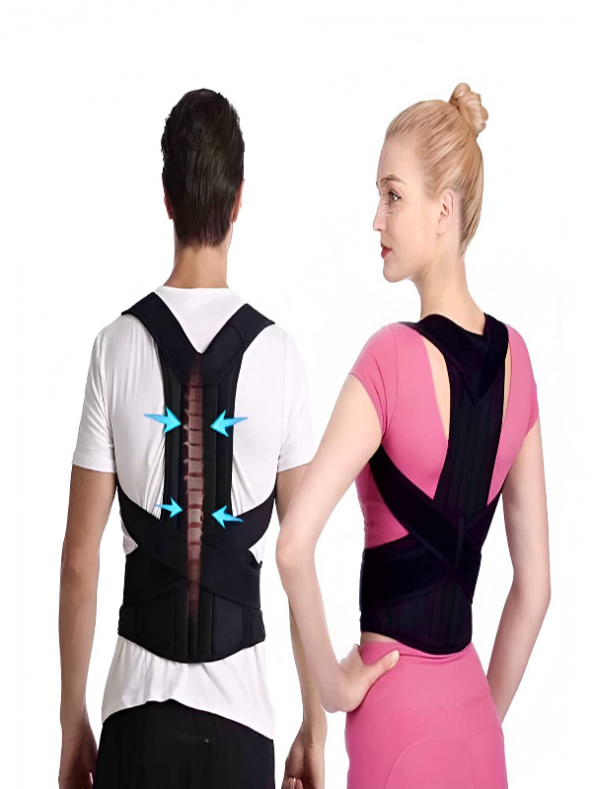 Çift Balenli Dik Durmayı Sağlayan Sırt Omuz Bel Korsesi Unisex Kamburluk Önleyici Dik Duruş Korsesi ürün görseli 1