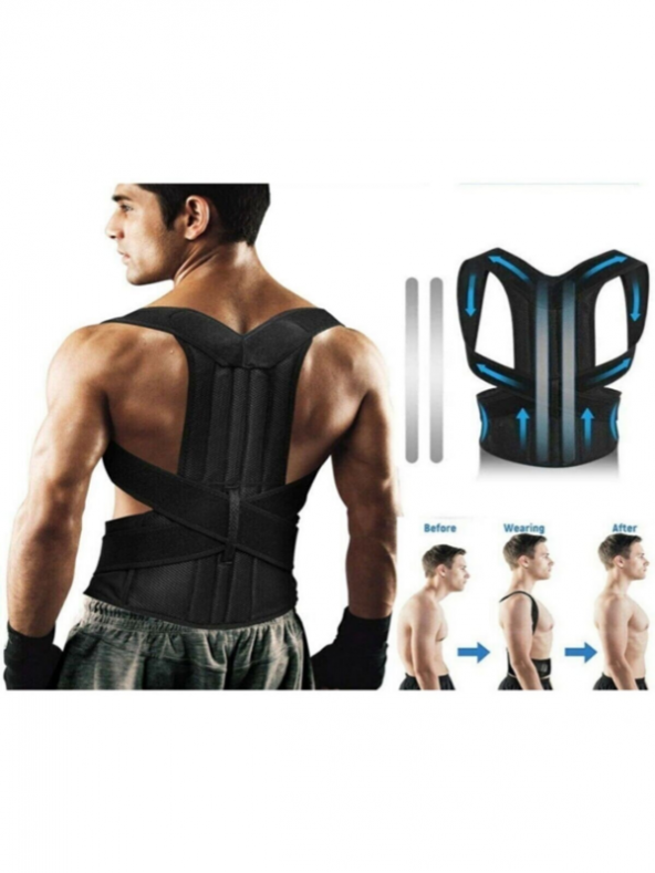 Çift Balenli Dik Durmayı Sağlayan Sırt Omuz Bel Korsesi Unisex Kamburluk Önleyici Dik Duruş Korsesi ürün görseli 1