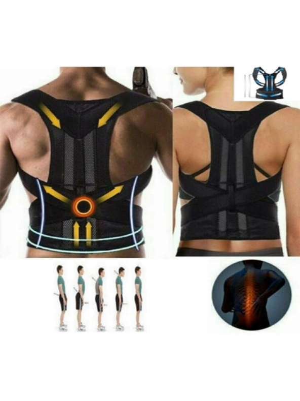 Çift Balenli Bel ve Sırt Korsesi Dik Durus Spor Bel Sırt Omuz Kambur Önleyici Korse ürün görseli 1