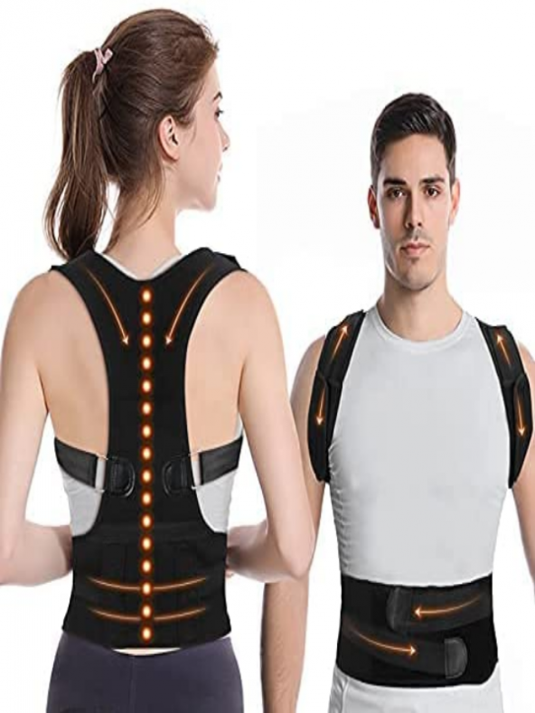 Unisex Siyah Manyetik Dik Duruş Korsesi Dik Durmak İçin Korse Aparatı