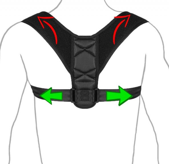 Dik Durmak Için Ortopedik Kambur Önleyici Dik Durus Bel Sırt Omuz Korsesi Aparatı ürün görseli 1