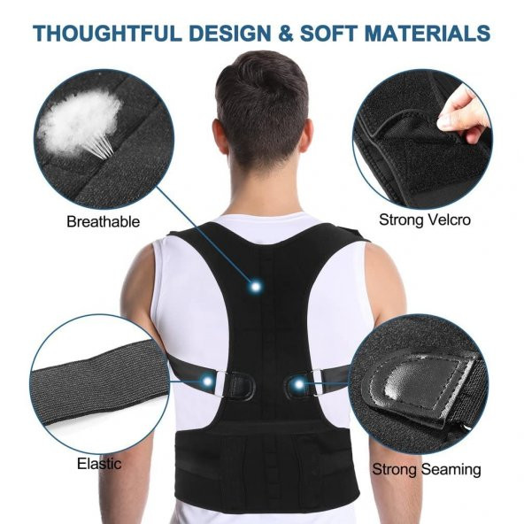 Ayarlanabilir Manyetik Mıknatıslı Dikduruş Korsesi Medikal Ortopedik Dik Durma Kambur Korsesi ürün görseli 1