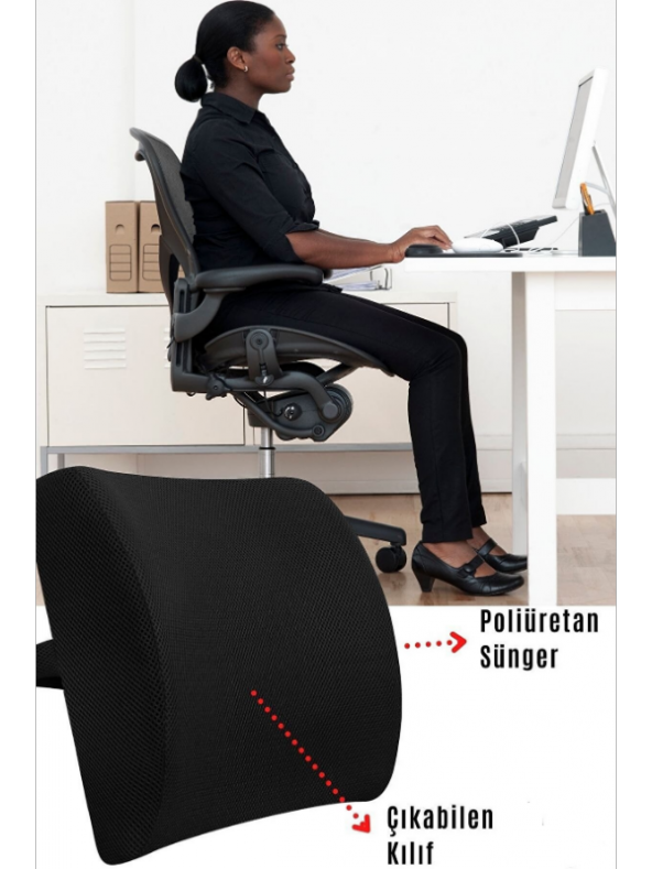 Sırt Yastığı Sırt Minderi Sandalye Yastığı Koltuk Sırt Minderi Ortopedik Minder Bel Minder ürün görseli 1