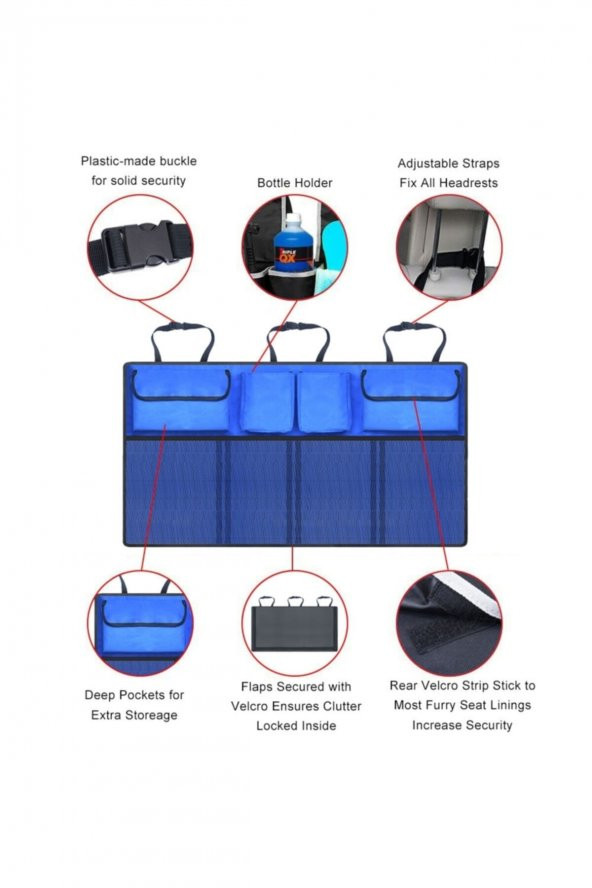 Araç Içi Bagaj Düzenleyici, 8 Cepli Bagaj Organizer, Bagaj Çantası ürün görseli 1