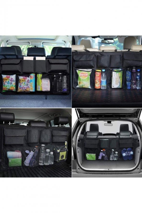 Araç içi Bagaj Eşya Düzenleyici Oto Bagaj Organizer Organizatör 8 Cepli Bagaj Çantası ürün görseli 1