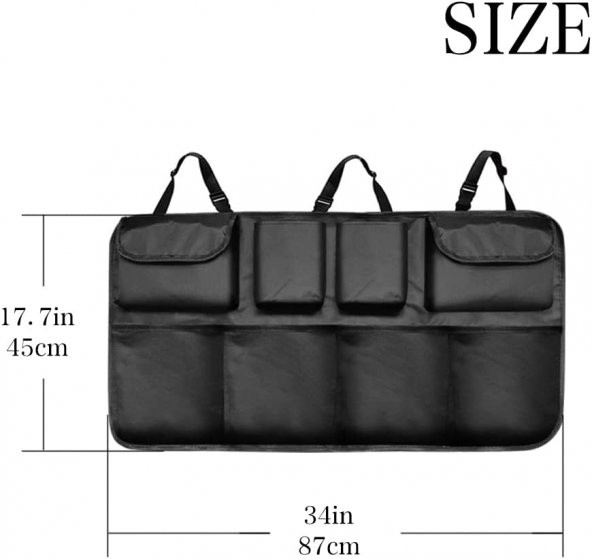 Araba Koltuk Arkası 8 Cepli Organizer Araç Oto Bagaj Içi Bod Düzenleyici Organizer Çanta ürün görseli 1