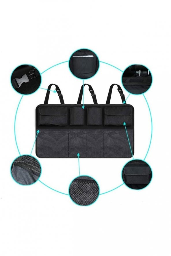 Oto Araç Bagaj Organizeri Asmalı Alet Eşya Çantası 8 Cepli ürün görseli 1