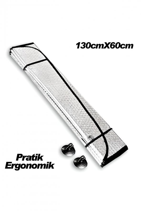 Araba Ön Cam Güneş Şemsiyesi Araç Içi Cam Vantuzlu Katlanır Güneşlik Koruyucu Perde 130 Cm X 60 Cm ürün görseli 1