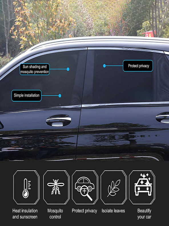 Araba Araç Oto Yan Cam Güneşlik Örtü Perde Kılıf Güneşliği Araba Anne Bebek Emzirme Perdesi ARABA ürün görseli 1