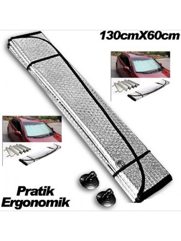 Katlanabilir Parlak Oto Araba Ön Cam Güneşlik 130 Cm X 60 Cm ürün görseli 1