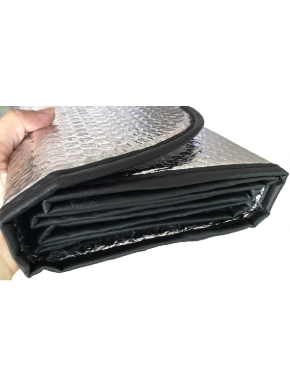 Araba Ön Cam Güneşliği Balonlu Metalize Parlak Alüminyum Katlanabilir Oto Güneşlik (130x60cm ürün görseli 1