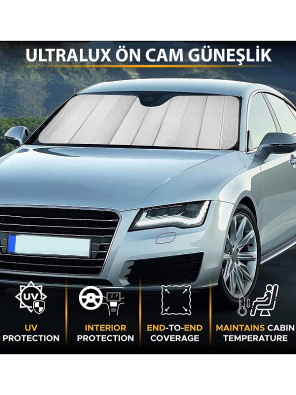 Buzlanma Önleyici Örtü Branda Oto Araba Araç Için Ön Cam Buz Kar Güneş Koruyucu Branda Güneşlik ürün görseli 1