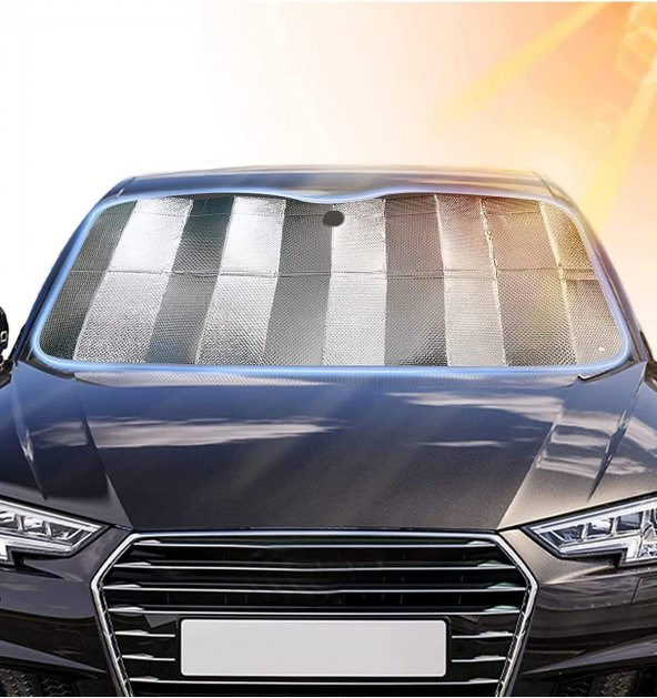 Araba Ön Cam Güneşlik Araç Oto Güneşlik Güneş Koruyucu Katlanabilir Vantuslu Araba Perdesi Önleyici ürün görseli 1
