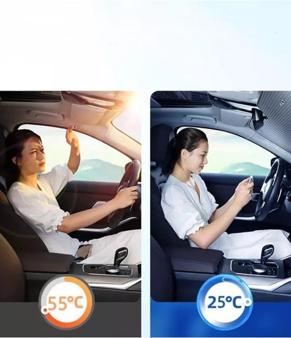 Katlanabilir Parlak Oto Araba Ön Cam Güneşlik ürün görseli 1